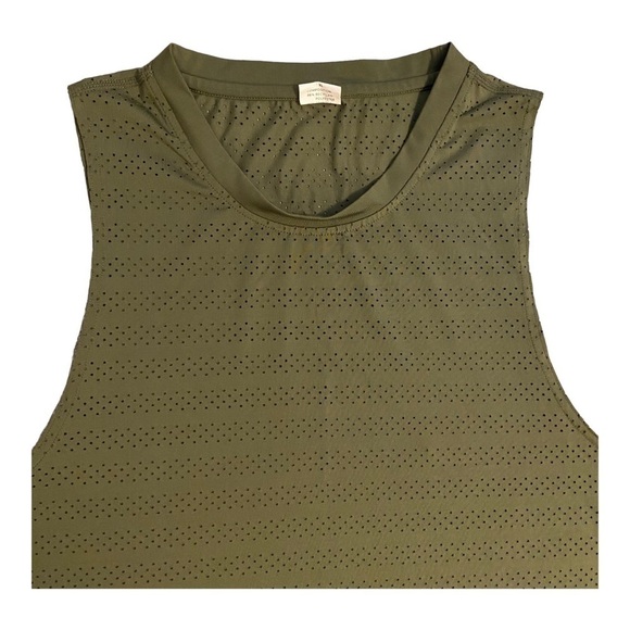 ZYIA ACTIVE CHILL Perforated Olive Green Performance Tank Top - Picture 3 of 7